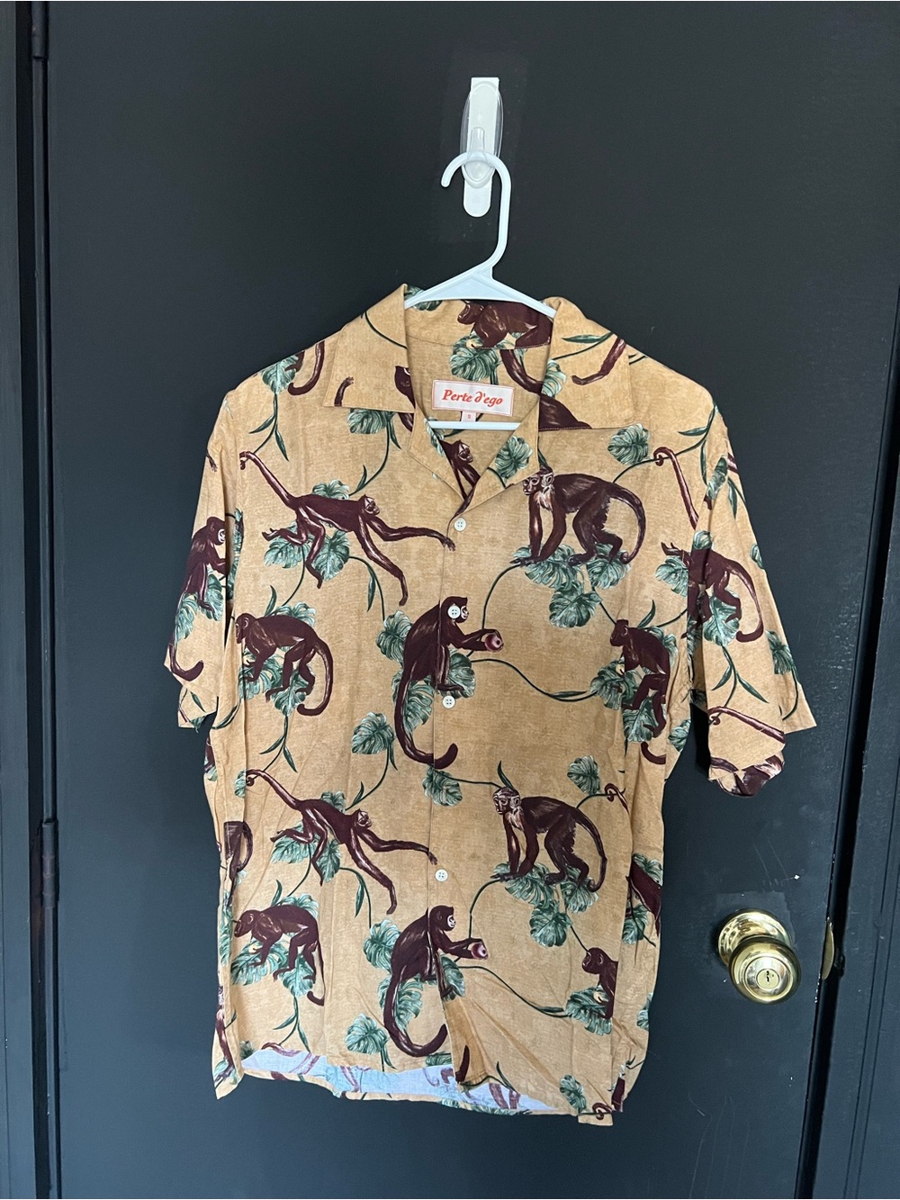 Perte D’ego “Bali” Monkey Print Short-Sleeve Shirt